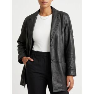 Vintage Stone Mountain Genuine Leather Blazer Car Coat Jacket 90s Size M